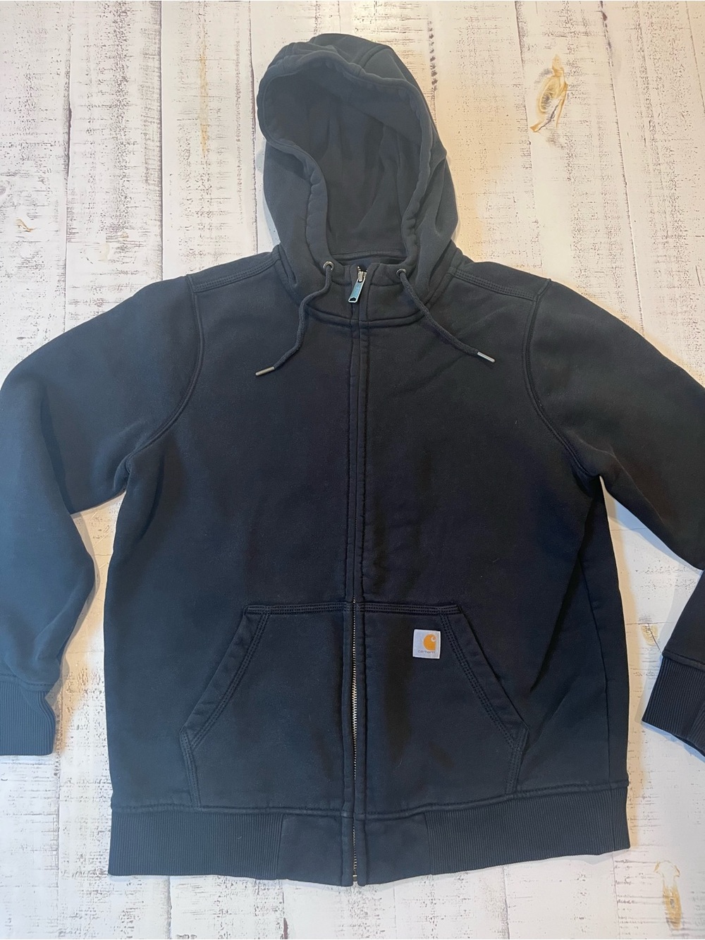 Carhartt Men’s Rain Defender Black Hooded Zip-Up Jacket